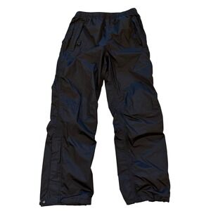 GSX Black Nylon Water Resistant Track Pants Joggers Men's Medium Elastic‎ Waist